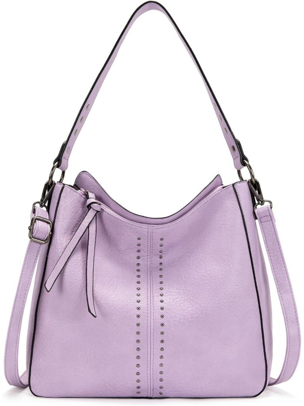 Women's Lavender Leather West Hobo Crossbody Leather Purse Ladies Shoulder Bag